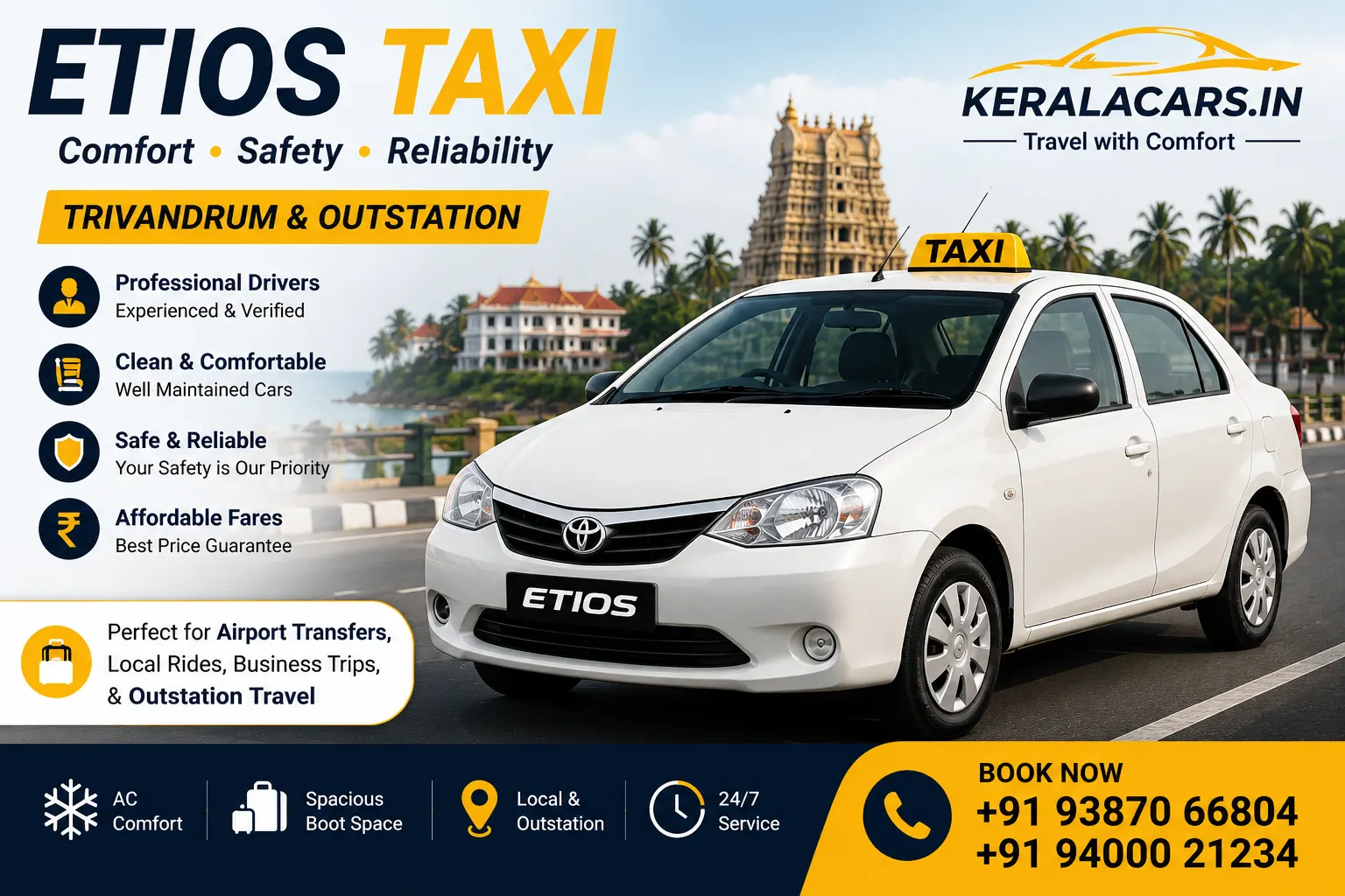 Etios taxi in trivandrum
