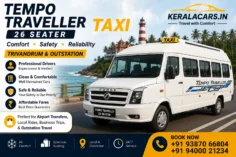 Tempo Traveller 26 Seater rent in trivandrum
